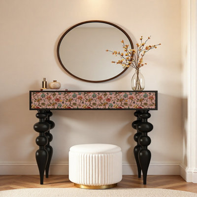 Console rétro en bois massif