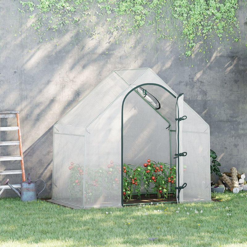 Salihah Walk In Tomato Greenhouse Steel Frame 180 x 100 x 168CM White