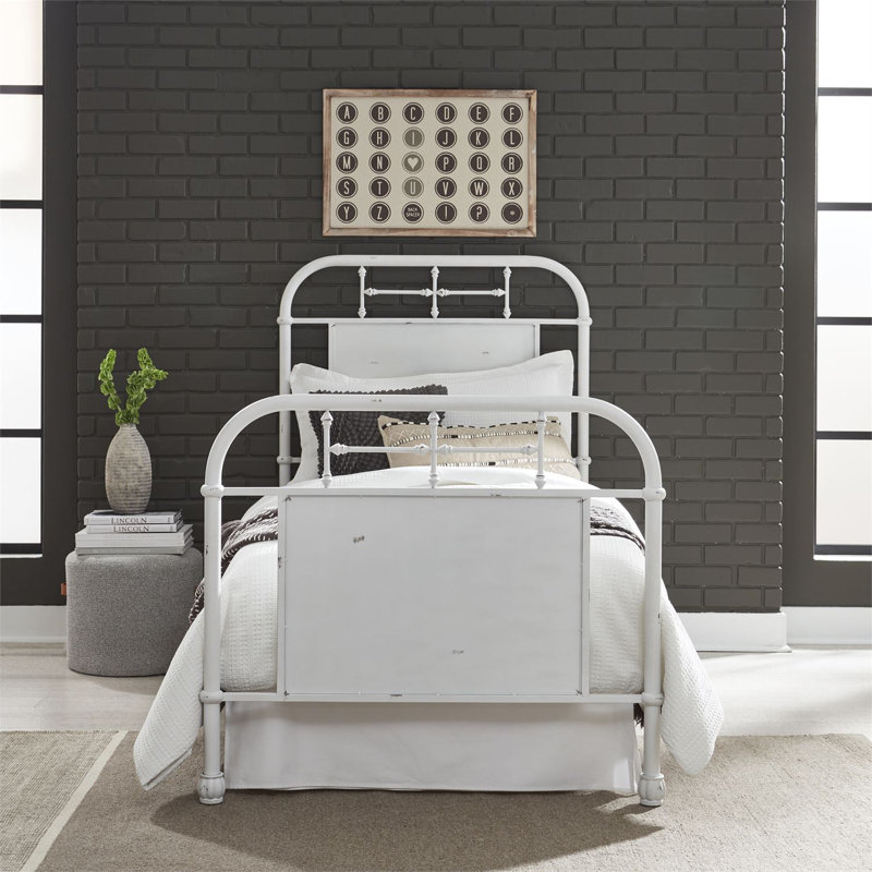 Edmund Metal Standard Bed, Full, White
