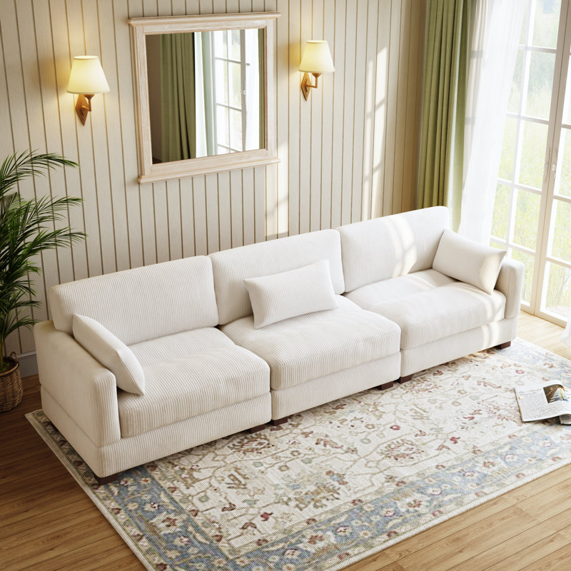 Maelina 312.4Cm Square Arms Modular Sofa, Beige