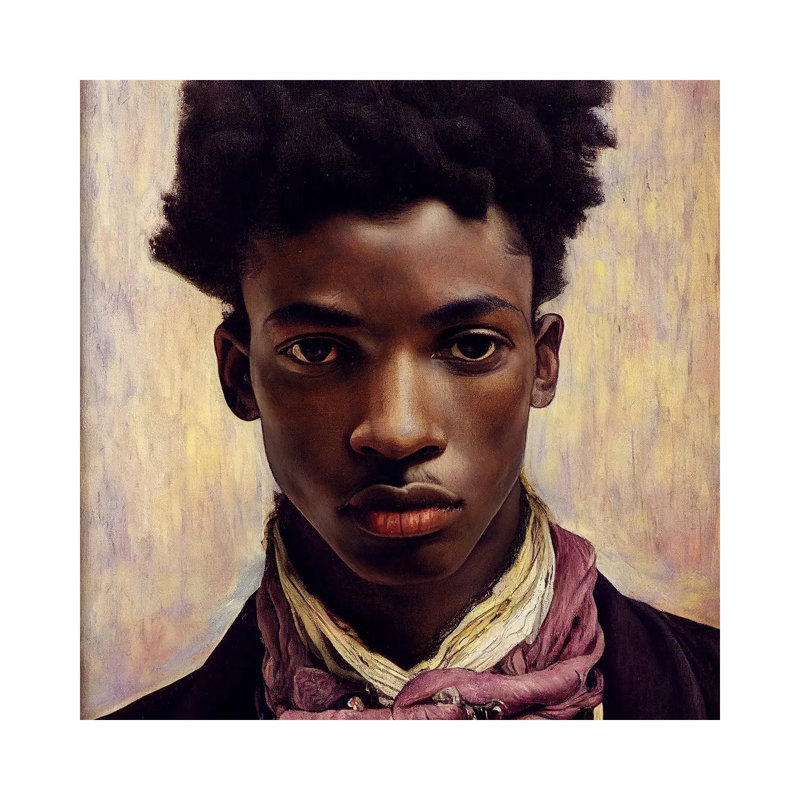 Jeune poète, 2023, H 12 po x l 12 po x P 0,75 po, Pas de tapis, Toile tendue