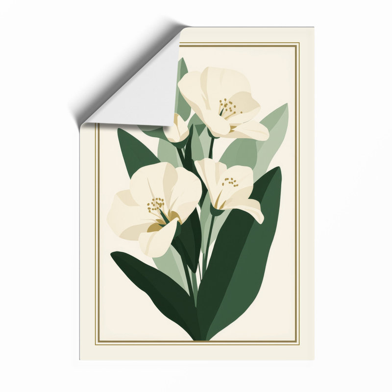 Study in Cream Botanical - Framed Print, Unframed, A2 - 59.4 x 42.0 cm