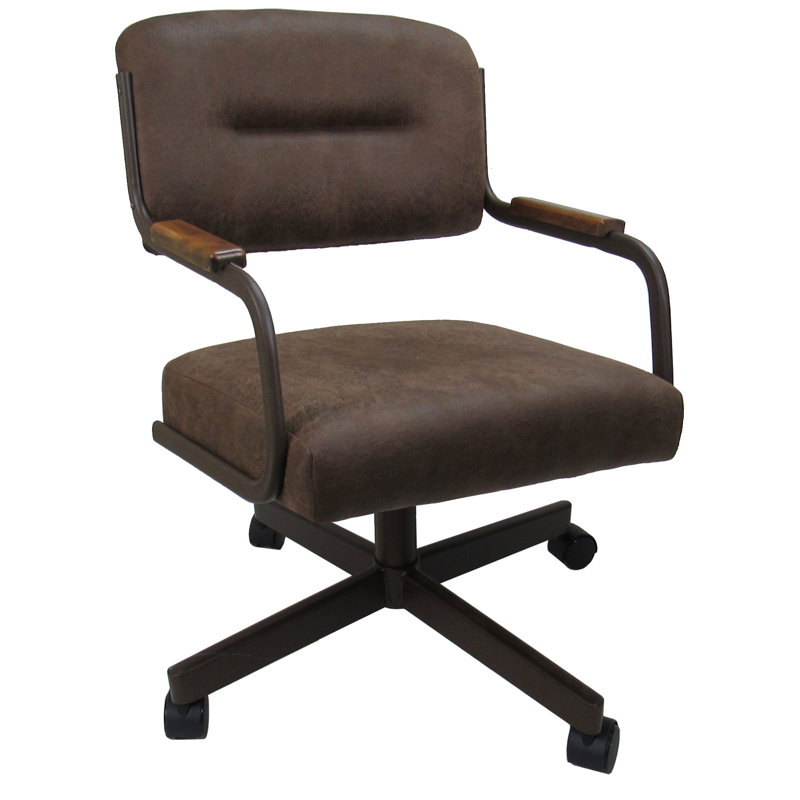 Chaise avec accoudoirs Craner en brun foncé, Brun