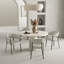 Chaise de salle à manger rembourrée en cuir avoine Belle Modern-1065379686