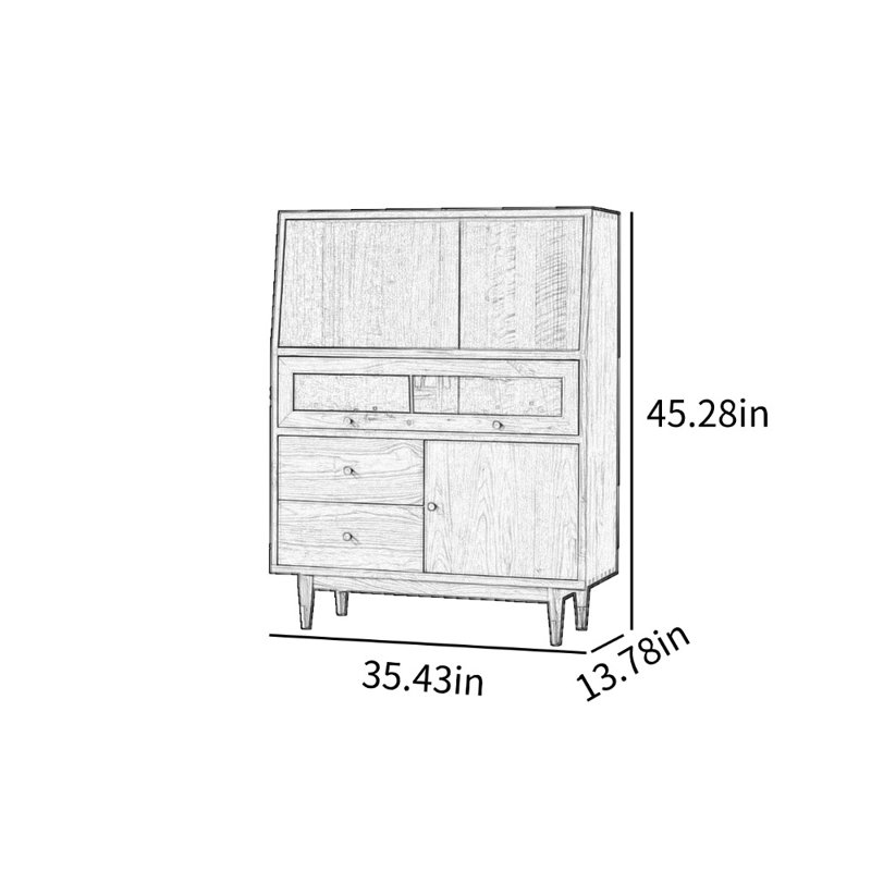 Vitrine multifonctionnelle en noyer minimaliste