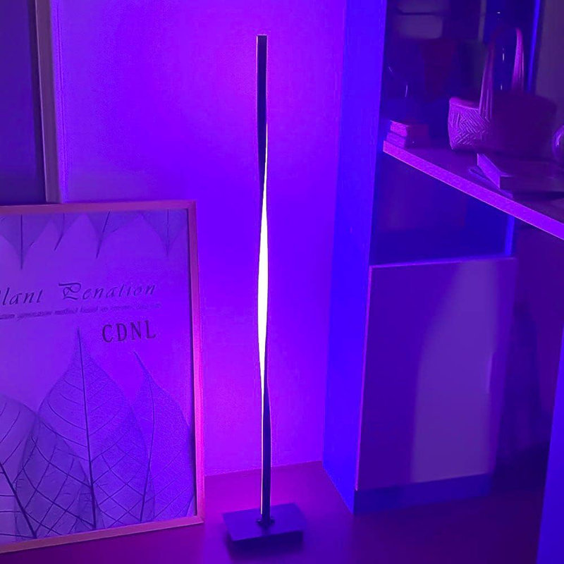 RGB LED Floor Lamp With Remote Control - Modern Dimmable Lighting For Living Room, Bedroom, And Home Decor