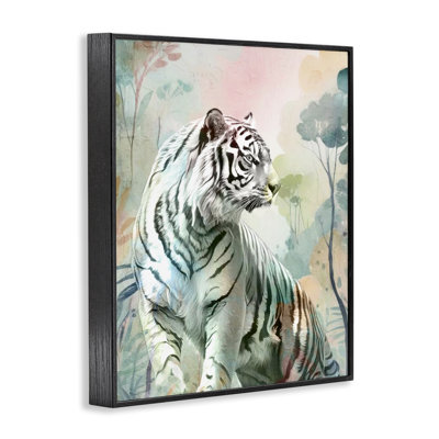 Soft Gazing Tiger Framed Giclee, design by Kim Allen