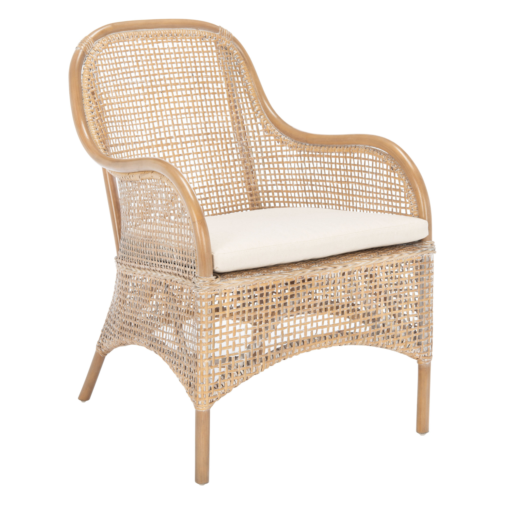 Sparrow Upholstered Armchair, Grey White Wash/White