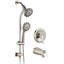 Ensemble de pomme de douche double - barre coulissante en acier inoxydable, jet hydratant, tuyau de 59 pouces, système de spa mural 7 réglages, raccordement pluie / massage 1/2 po,