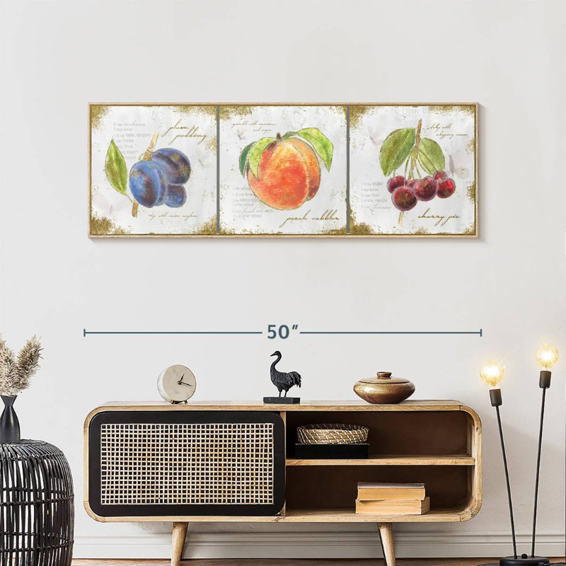Trésors du jardin II, Floating Frame Natural Wood, 49 po x 17 po