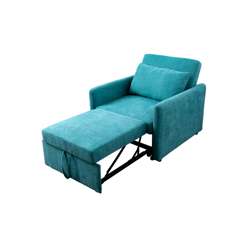 Fauteuil inclinable Dessislava, Microfibre / microsuède / mélange de lin vert me
