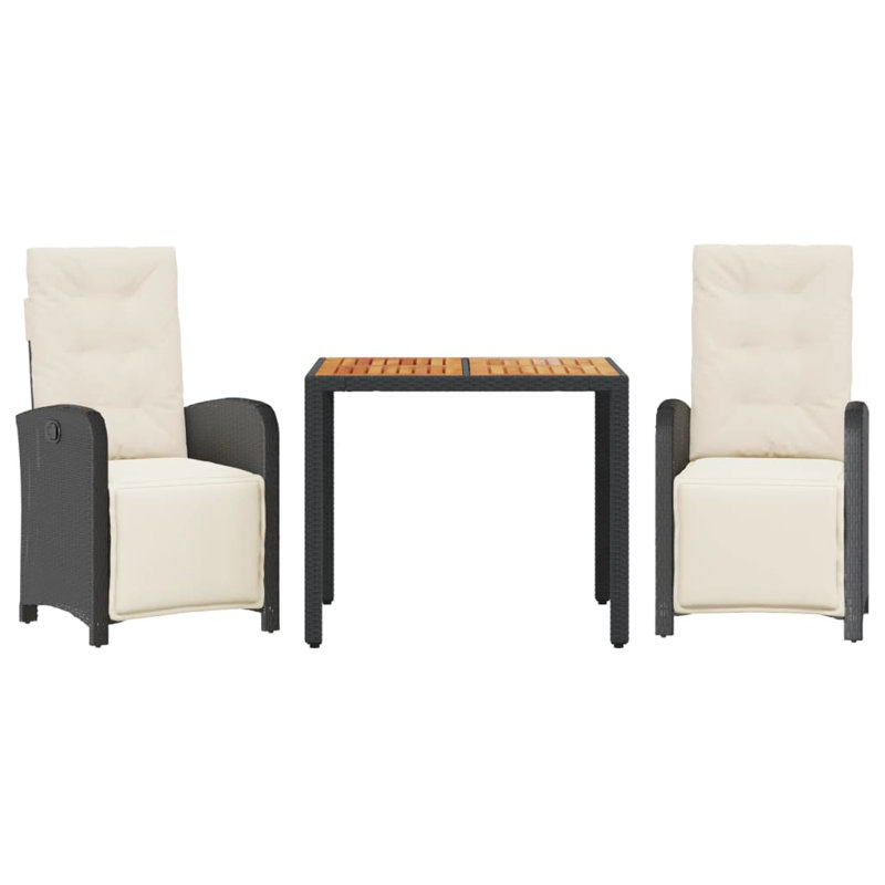 2 - Person Patio Dining Set with Square Table , Cushions Included
