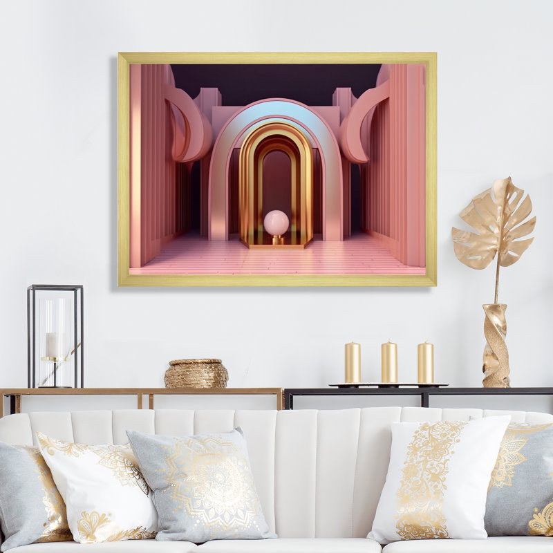 «Architectural Beauty In Minimal», impression sur toile, H 30 po x l 40 po x P 1,5 po, Cadre doré à une seule photo
