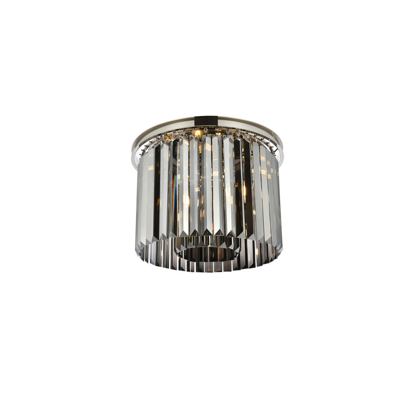 Yazmin Flush Mount, Gray, Polished Nickel