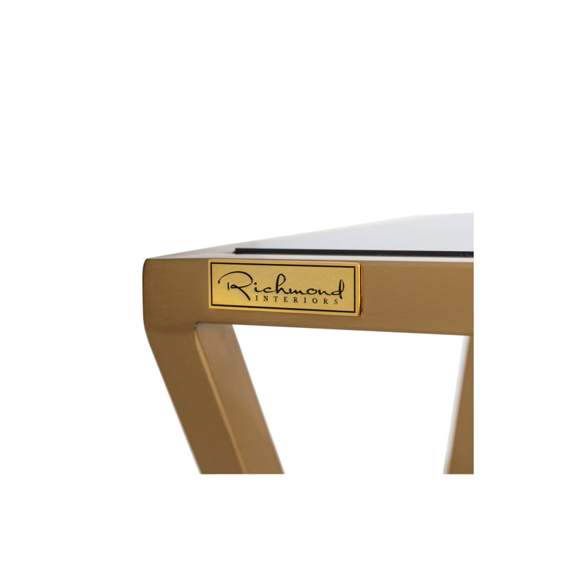 End Table, Gray/Brushed Gold