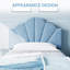 Structure de lit en velours rose / bleu avec tête de lit à coquille réglable, lattes en bois massif, aucun sommier requis, sans bruit-344622635-344622637