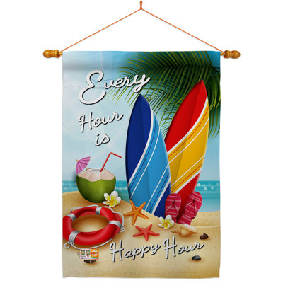 Ensemble de drapeau à 2 faces en polyester 40" x 28" beach every hour