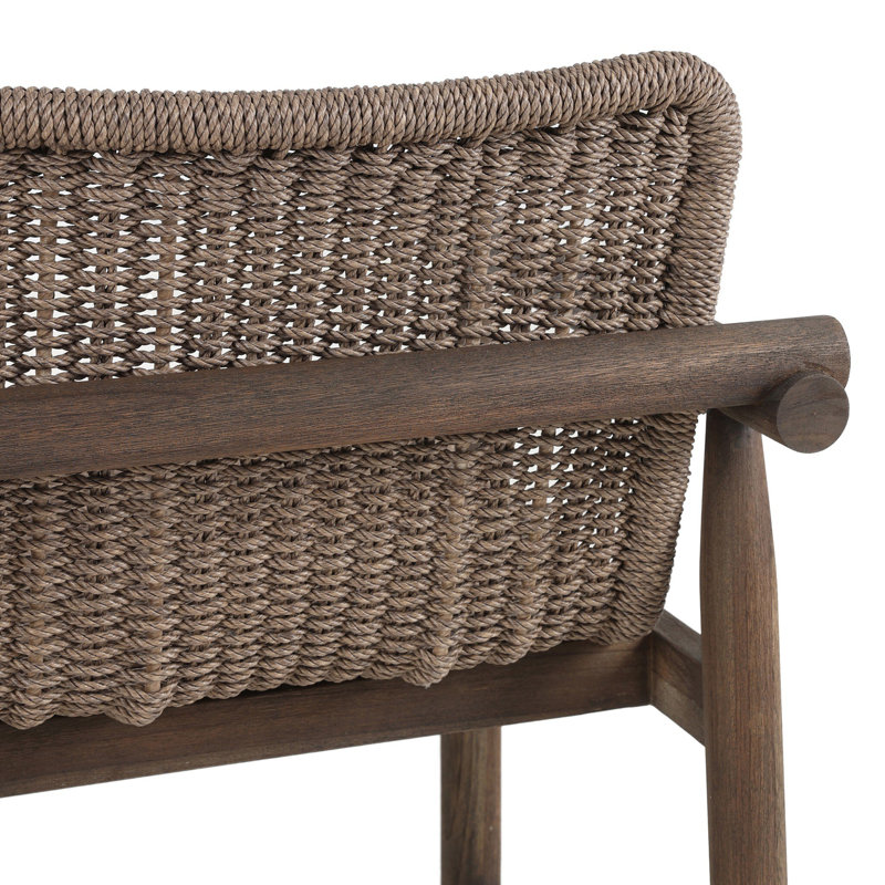 Dume Outdoor Dining Armchair, Dark Gray/Dark Brown