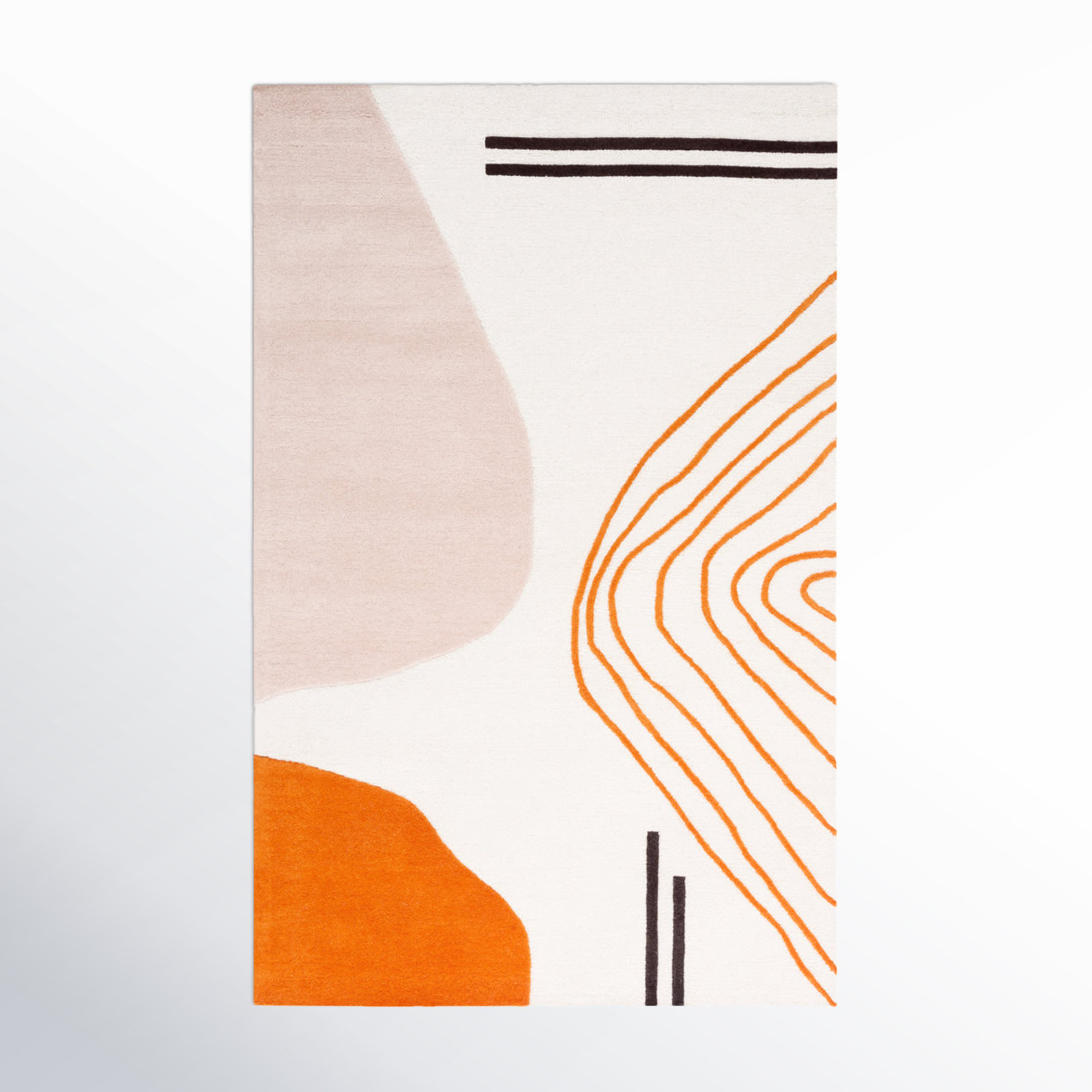Felipe Ivory Rust Hand-Woven Abstract Wool Rug, Rectangle 10' x 14'
