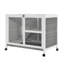 Cage à lapins d'intérieur Pawhut avec roulettes, bureau et table d'appoint, cage à lapins-25357699
