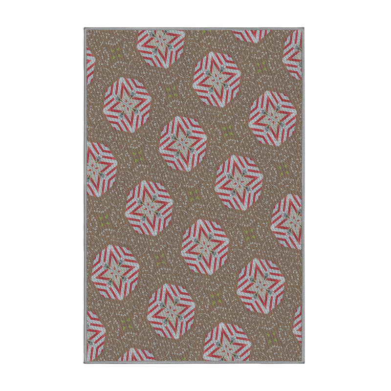 Tapis brun / rose Power Loom, Tapis de couloir 2 pi x 5 pi