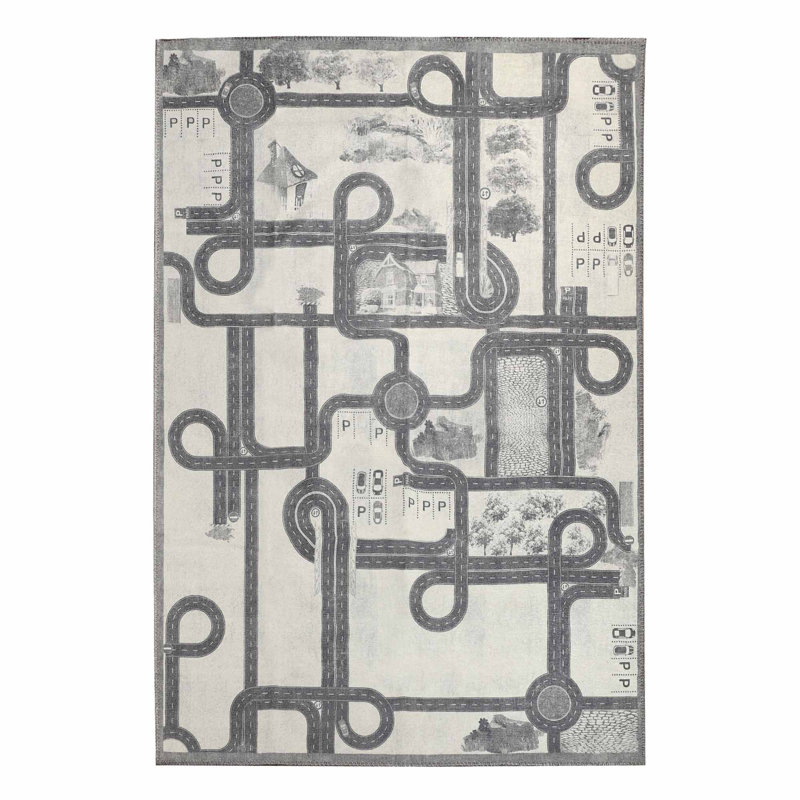 Tapis intérieur de salle de jeux Callimont Country Road, Rectangle 4 pi x 6 pi