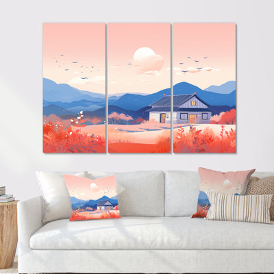 Country House Blue Mountains Autumn - ensemble de décoration murale montagnes