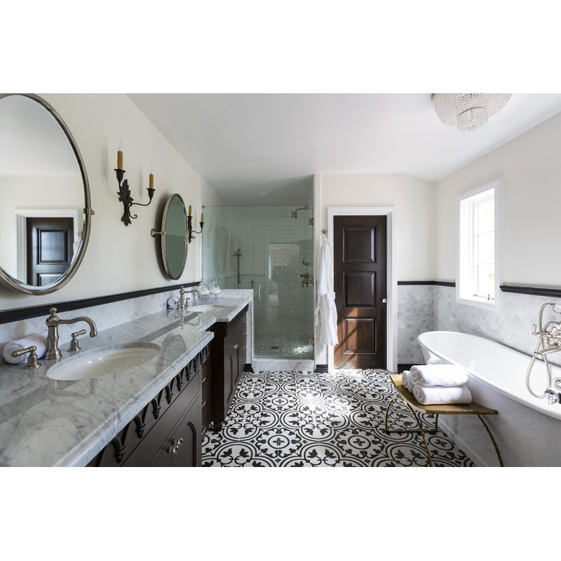 Edwardian™ Widespread Bathroom Faucet with Drain Assembly, Satin Nickel, Lever