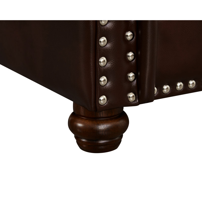 Chaise en similicuir bourgogne avec structure solide et sièges confortables - coussins élastiques en éponge
