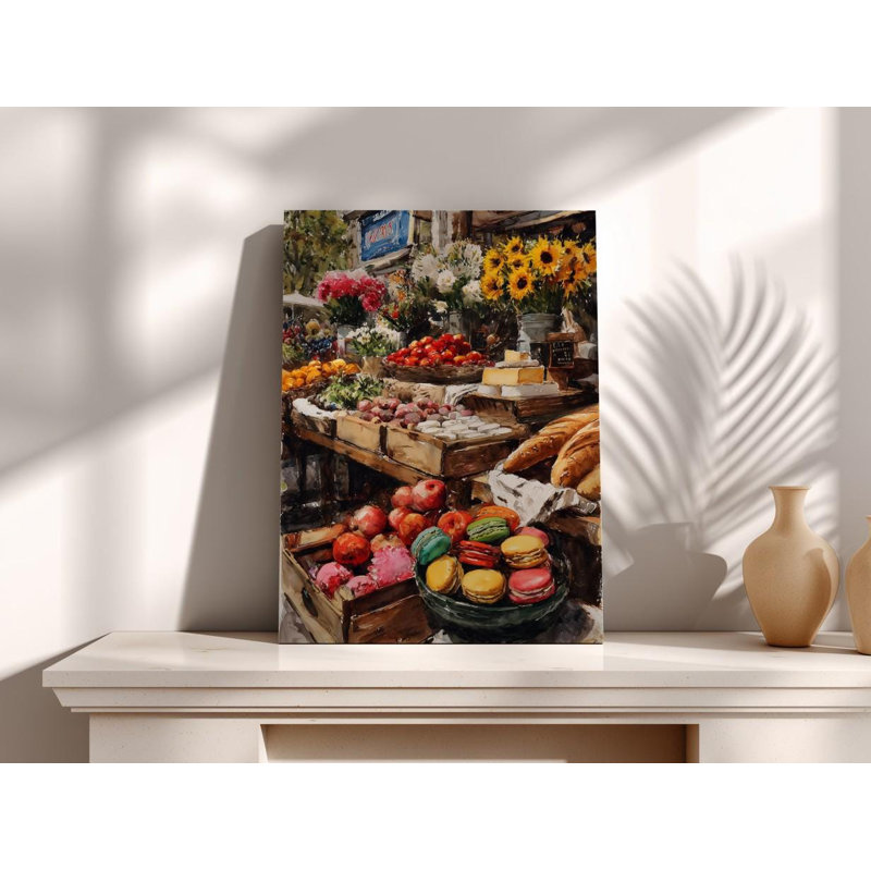 Toile du marché parisien: Nature morte impressionniste avec tournesols, H 60 po x l 40 po