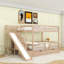 Lit superposé double au-dessus de double avec 2 tiroirs, glissière et escalier de rangement-1751131714