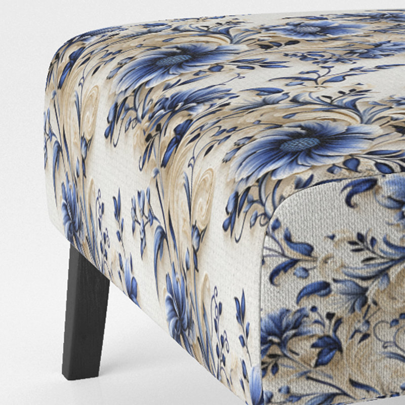 Rustic Victorian Brocade Victorian Pattern - Upholstered Floral Accent Chair Cottage Side Chair