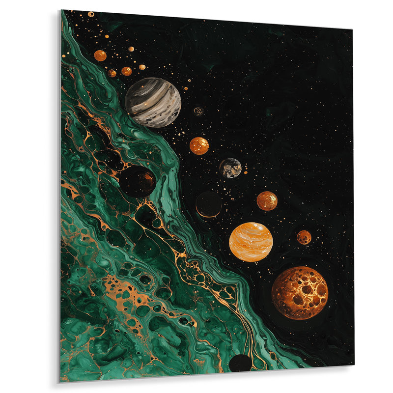 Blooming Dream Of Planets II - Space, impression murale sur métal, astronomie, 32" H x 24" W x 0.84" D