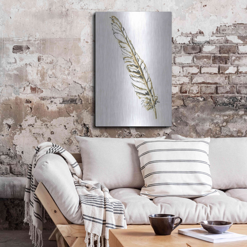 «Gilded Swan Feather I» par Chris Paschke, H 36 po x l 24 po