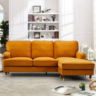 Naytahwaush 3 Seater Velvet Corner Sofa 