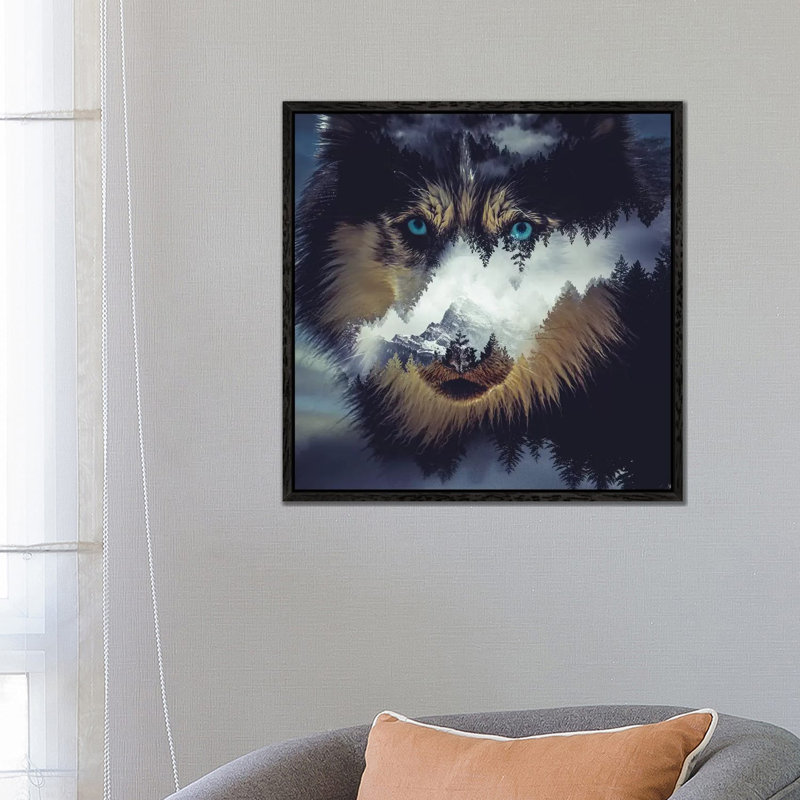 Dog by Paul Haag - Print on Canvas, 66.04 cm H x 66.04 cm W, Black Framed