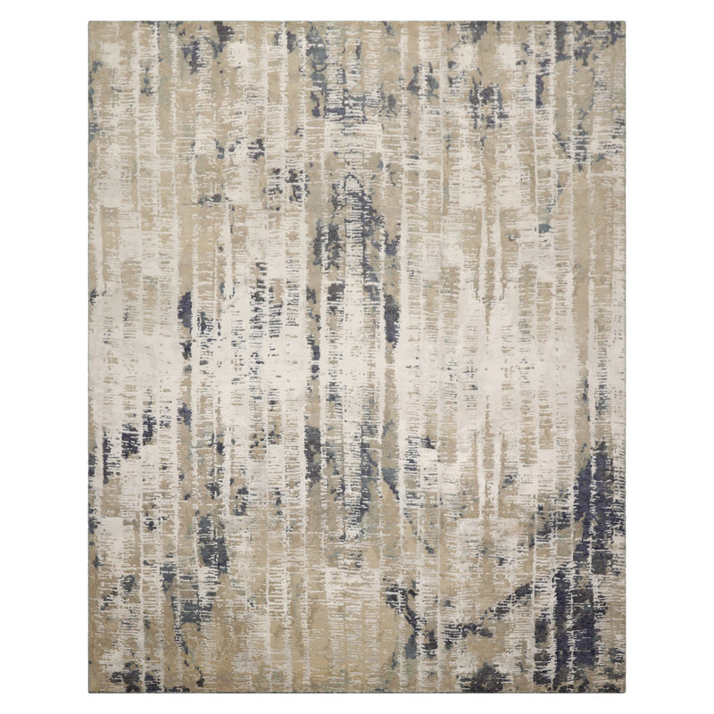 Tapis beige contemporain en laine noué à la main 8 x 8 x 8 po