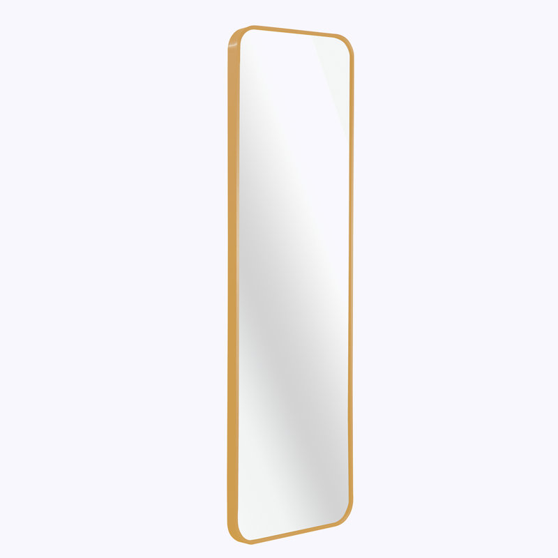 47"X14" Modern Door Mirror, 4Mm HD Glass & Anti-Rust Aluminum Frame, Shatterproof, Easy Installation, Golden