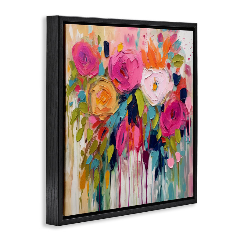 "Urban Paint Bouquet", art mural encadré noir par Irena Orlov , Cadre flottant noir de jais, 18" H x 18" W