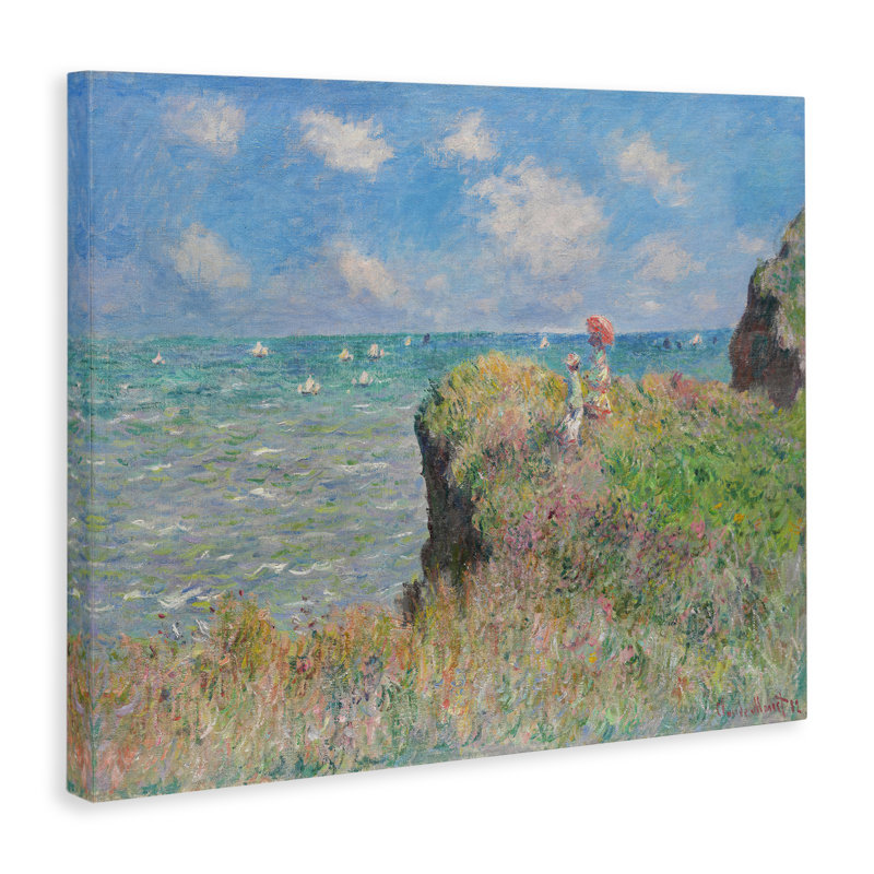 Art mural classique sur toile, "Monet Cliff Walk" par one1000paintings, H 16 po x l 20 po