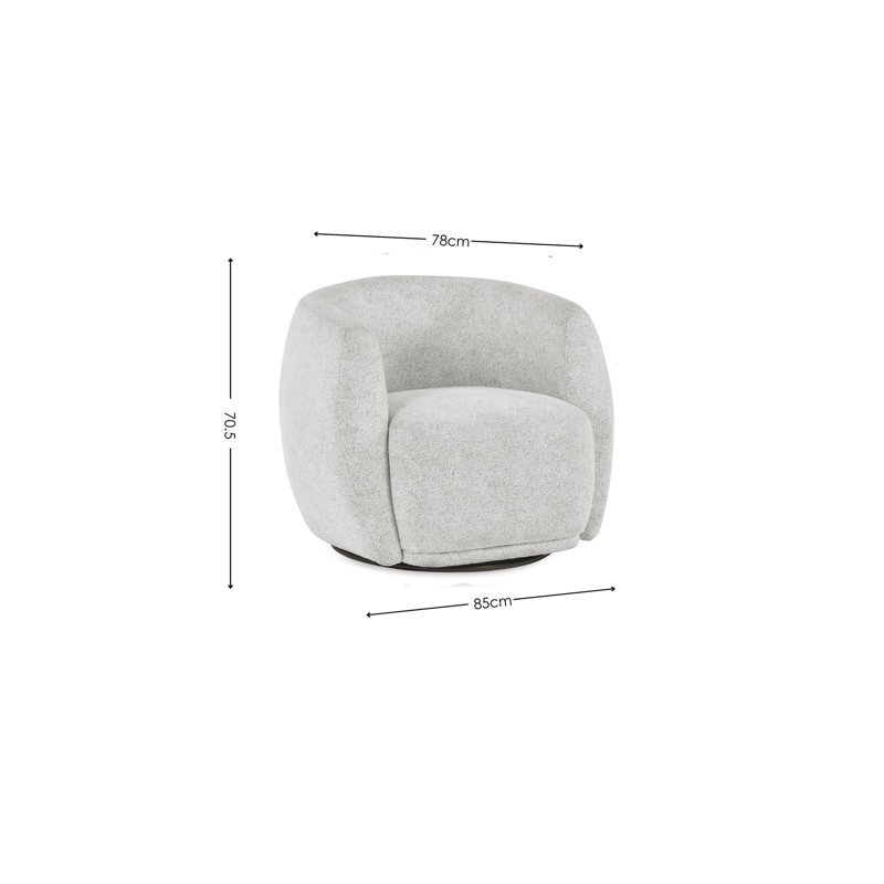 Upholstered Swivel Armchair, Cream