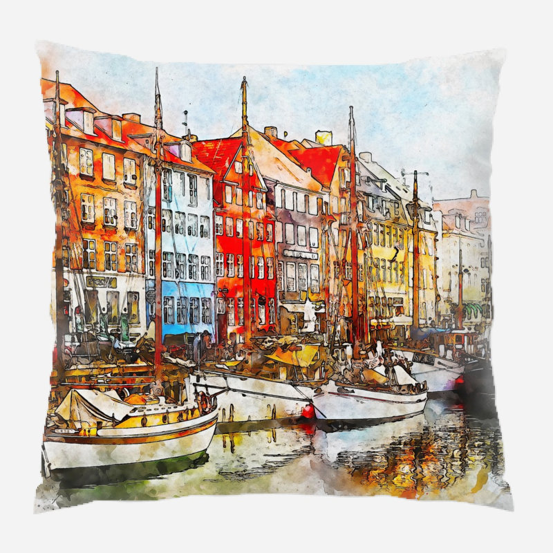 Housse de coussin carré Port Augusta, Microsuède, Intérieur