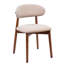 Chaise rembourrée en flanelle de chameau clair avec pieds en bois de noyer massif, ensemble de 2 chaises sans accoudoirs pour la cuisine, le restaurant, le salon et la salle de réunion