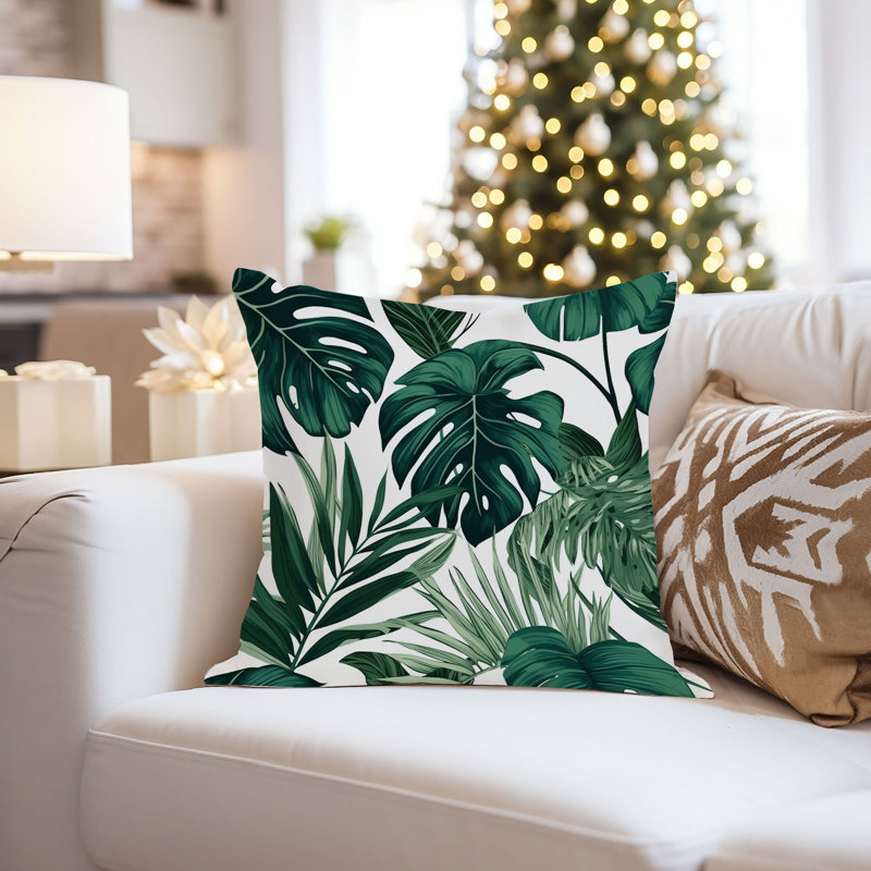 Animals William Morris Birds Damask Pattern I Cottage, 20" H x 20" W, Botanical Monstera Leaves I Tropical Plants