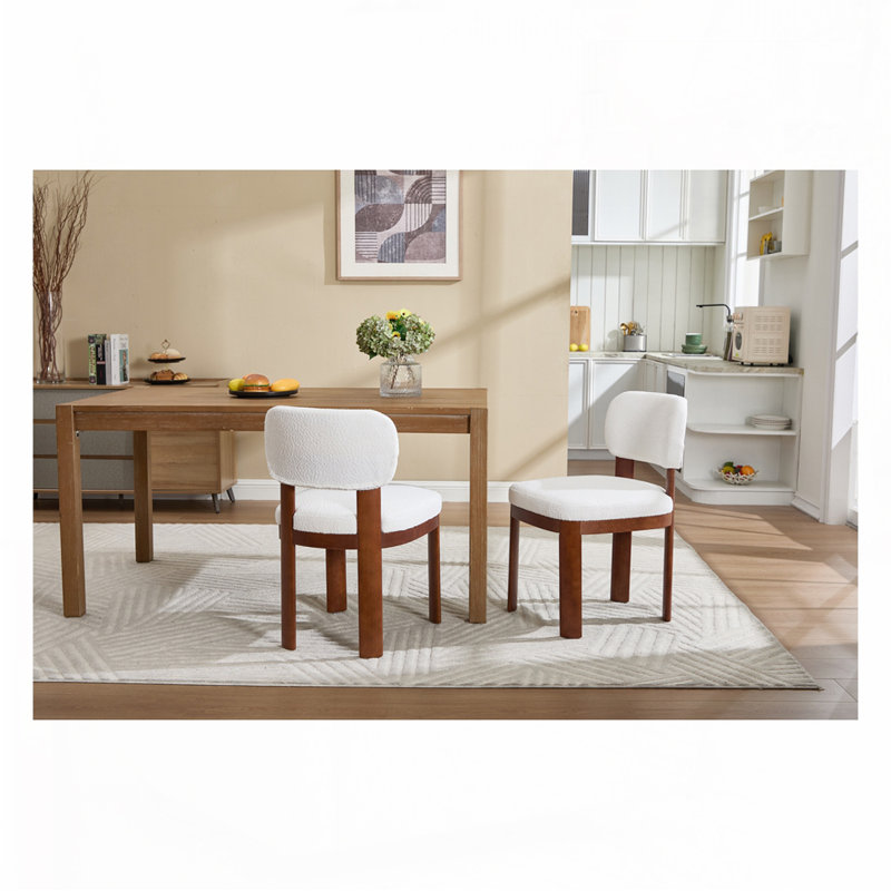 Chaises de salle à manger en bois, chaises de cuisine rembourrées en tissu