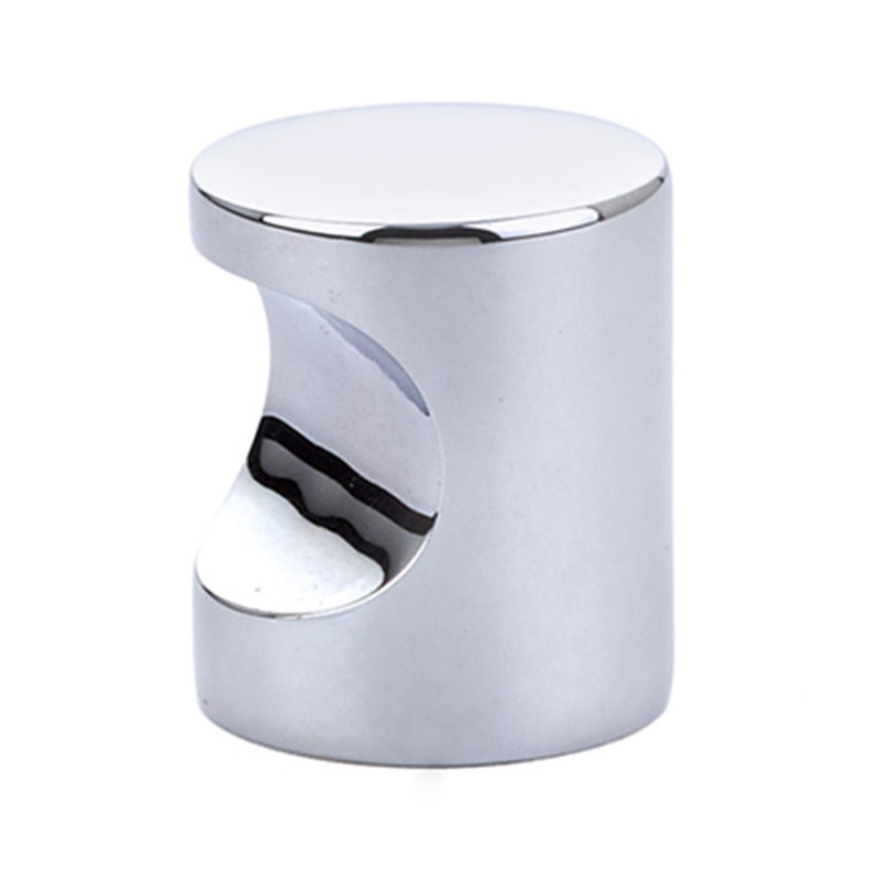Cylindrical Knob, Polished Chrome, 0.88"