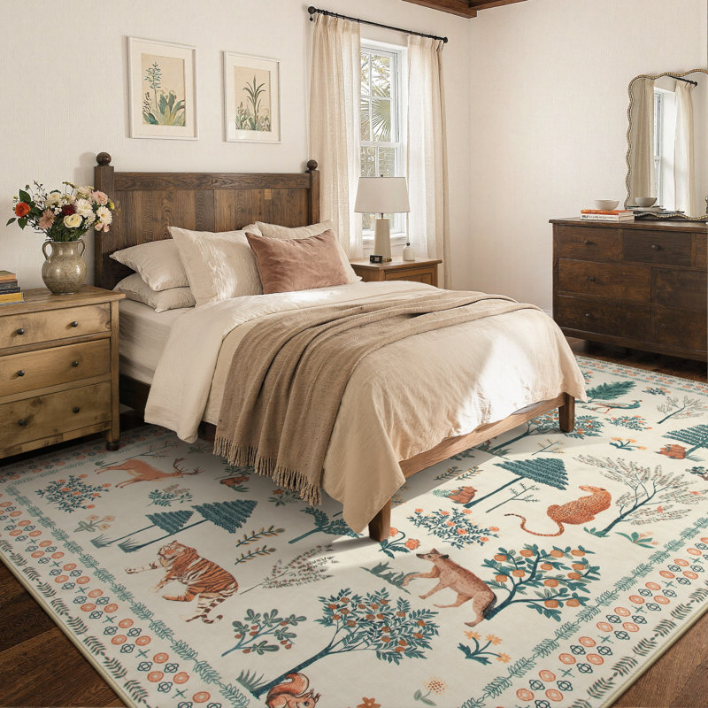 Tapis beige Garbrand , Rectangulaire 8 pi x 10 pi
