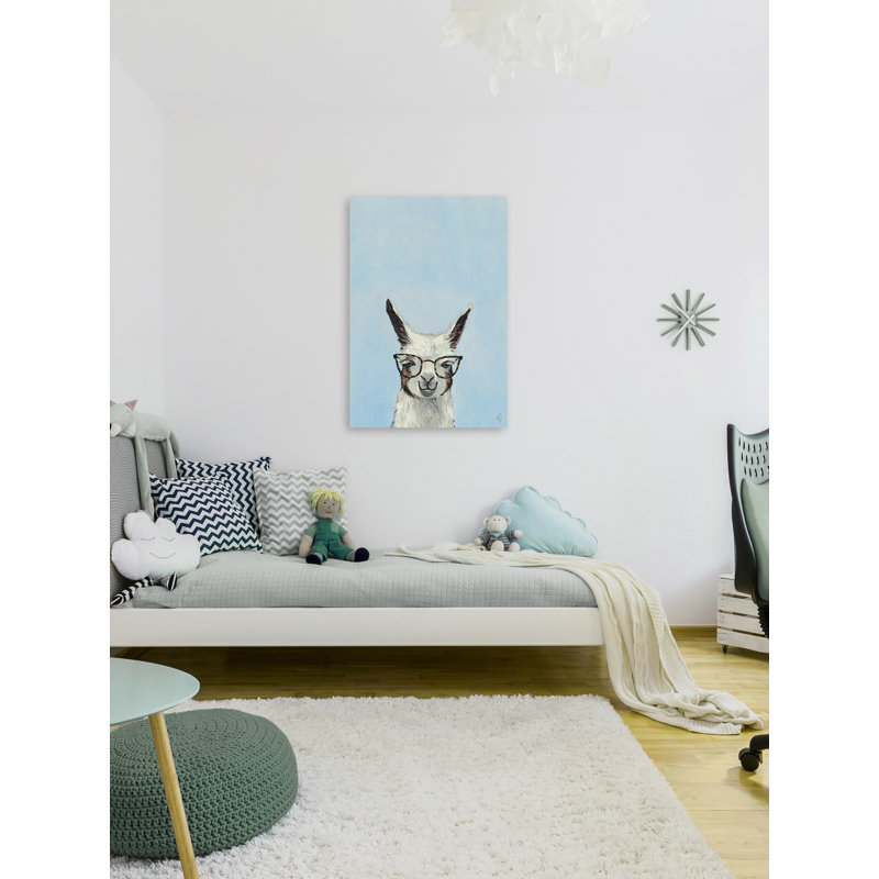 «Jolly Llama III» par Rosalia, reproduction sur toile tendue, H 12 po x l 8 po x P 1,5 po