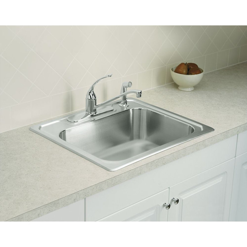 Middleton 25'' L Drop-In Single Bowl Stainless Steel Kitchen Sink