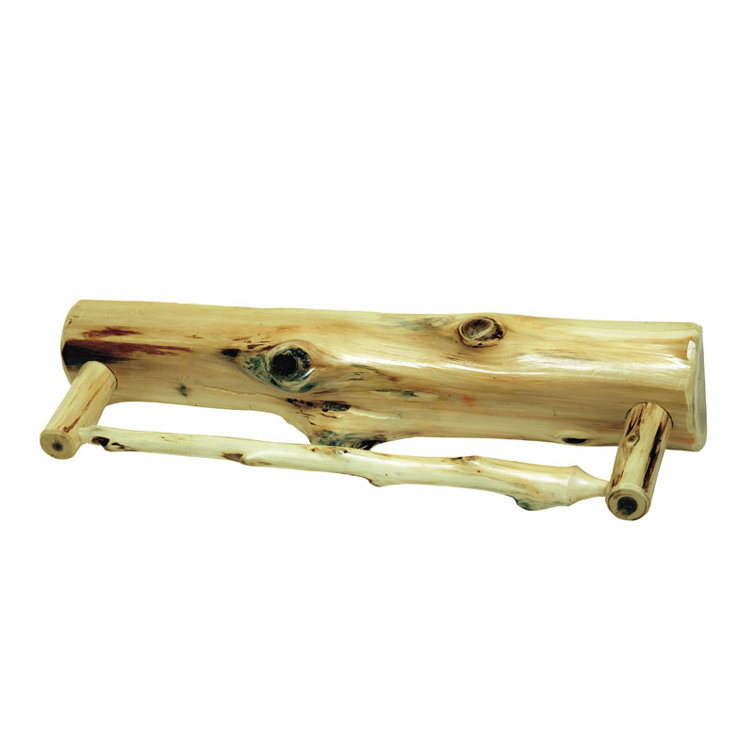 Traditional Cedar Log 36'' Wood Wall Towel Bar